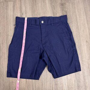 Fabletics Men’s 31 Navy Blue Golf Chino Performance Shorts Flat Front